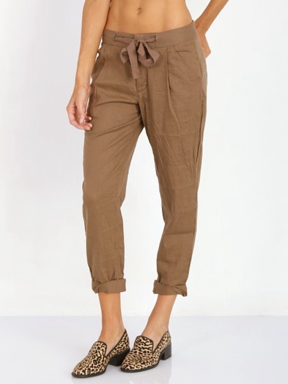 Free People Free People Cropped Tie Pant Maple Sugar 16” waist EUC